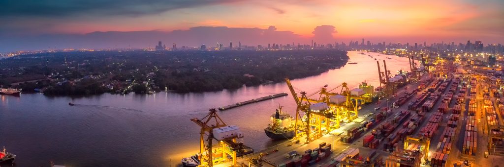 Logistics and transportation of Container Cargo ship and Cargo p